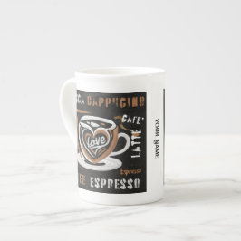 Koffie Mocca Cappucino Esspreso Cafe'Latte Porselein Kop