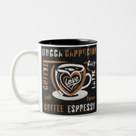 Koffie Mocca Cappucino Esspreso Cafe'Latte Tweekleurige Koffiemok