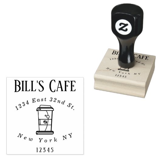 Koffie Modern Afbeelding Afhaalrestaurant Rubberstempel (Gestempeld)