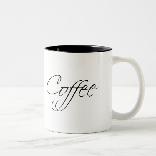 Koffie moderne typografie tweekleurige koffiemok (Rechts)