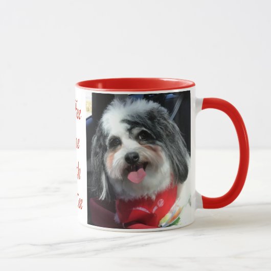 Koffie-Mok 11oz, Cute Dog K-Cee Red Mok (Rechts)