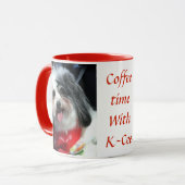 Koffie-Mok 11oz, Cute Dog K-Cee Red Mok (Voorkant links)