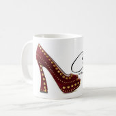 Koffie Mok Assepoester Rode Schoenen Quote Theebek (Voorkant links)
