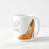 Koffie Mok Assepoester Sinaasappel Schoenen Quote  (Voorkant rechts)