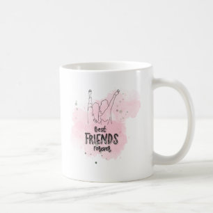 Koffie-mok: Beste vrienden voor altijd! Roze, twee Koffiemok