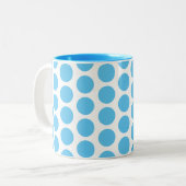 Koffie Mok-Blauw Polka Dots Two-Tone Coffee Mok (Voorkant links)