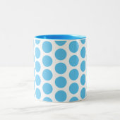 Koffie Mok-Blauw Polka Dots Two-Tone Coffee Mok (Center)