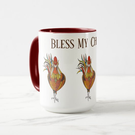 Koffie Mok-Bless My Kippen Mok (Voorkant links)