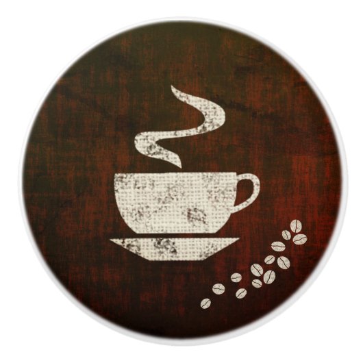 Koffie Mok & bonen R - Knob Keramische Knop (Voorkant)