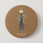 Koffie Mok Button Pin Character 1 - Kava Diem Cafe (Voorkant)