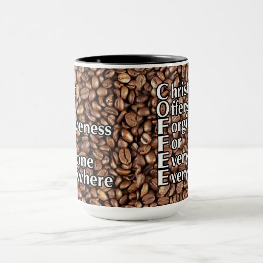 Koffie Mok "Christus biedt vergeving" Omgekeerd (Midden)