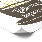 Koffie Mok citaat Art Brown White Humor Poster (Hoek)