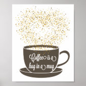 Koffie Mok citaat Art Brown White Humor Poster (Voorkant)