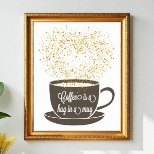 Koffie Mok citaat Art Brown White Humor Poster