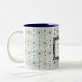 Koffie Mok Cup 2 blauw bloempatroon (Links)