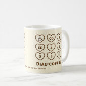 Koffie Mok – Dial Coffee Funny Heart Button Design (Voorkant rechts)