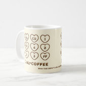Koffie Mok – Dial Coffee Funny Heart Button Design (Voorkant links)
