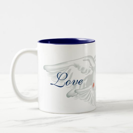Koffie Mok Dove Love Peace (Links)
