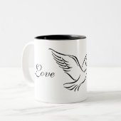 Koffie Mok Dove Love Peace (Voorkant links)