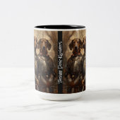 Koffie Mok, "Drie Dog Knights" Dode Hoofd Fred Tweekleurige Koffiemok (Center)