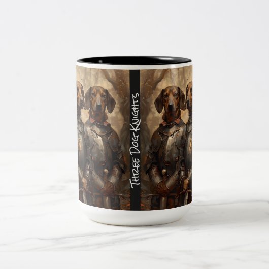 Koffie Mok, "Drie Dog Knights" Dode Hoofd Fred Tweekleurige Koffiemok (Center)