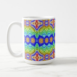 Koffie Mok, Een levendig kleurrijk patroon Koffiemok
