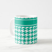 Koffie-Mok, Emerald Green Dogtooth Check Koffiemok (Voorkant links)