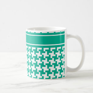 Koffie-Mok, Emerald Green Dogtooth Check Koffiemok