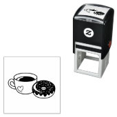 Koffie-Mok en chocolade-donut met sprinken Zelfinktende Stempel (In situ)