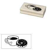Koffie-Mok en chocolade-donut Rubberstempel (Gestempeld)