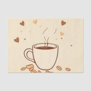 Koffie Mok en stoom in Doodle Style Tissuepapier
