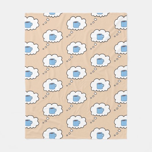 Koffie Mok Gedachte Bubble Fleece Deken (Voorkant)
