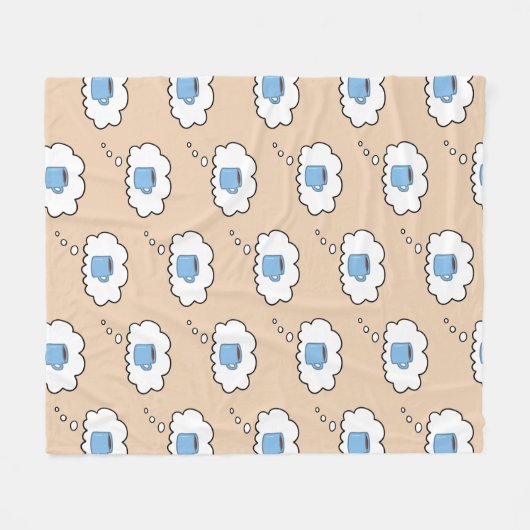 Koffie Mok Gedachte Bubble Fleece Deken (Voorkant (Horizontaal))