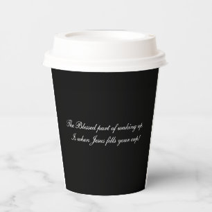 Koffie-mok. Gezegend deel van wakker worden... Cof Papieren Bekers