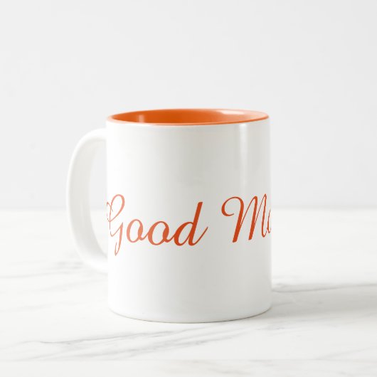 Koffie-Mok: Goedemorgen! Tweekleurige Koffiemok (Voorkant links)