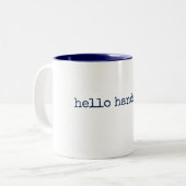 Koffie-Mok: hallo Tweekleurige Koffiemok (Voorkant links)