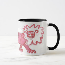 koffie mok hedendaagse leeuw schattig zwart vet