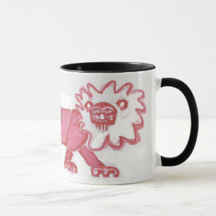 koffie mok hedendaagse leeuw schattig zwart vet