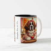 Koffie Mok Herfst Saint Bernard artwork (Voorkant rechts)