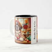 Koffie Mok Herfst Saint Bernard artwork (Voorkant links)