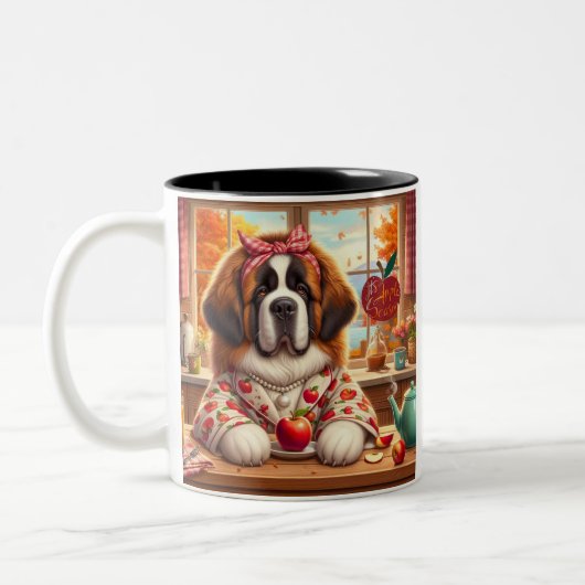 Koffie Mok Herfst Saint Bernard artwork (Links)