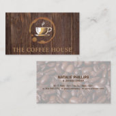 Koffie Mok | Houten planken Visitekaartje (Voorkant / Achterkant)