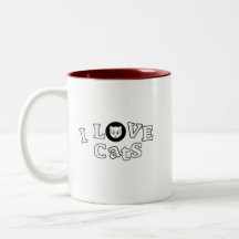 Koffie Mok I Love Cats design
