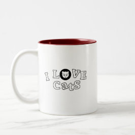 Koffie Mok I Love Cats design