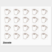 Koffie Mok Illustratie Vierkante Sticker (Vel)
