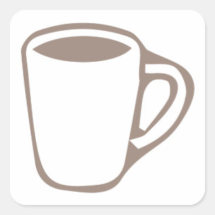 Koffie Mok Illustratie Vierkante Sticker