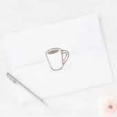 Koffie Mok Illustratie Vierkante Sticker (Envelop)