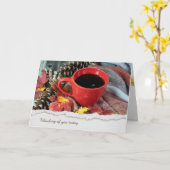 Koffie-Mok in najaar leest-kaart Kaart (Gele Bloem)