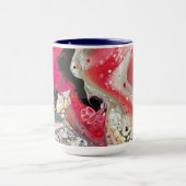 Koffie mok in roze, zwarte en gouden kleuren (Midden)