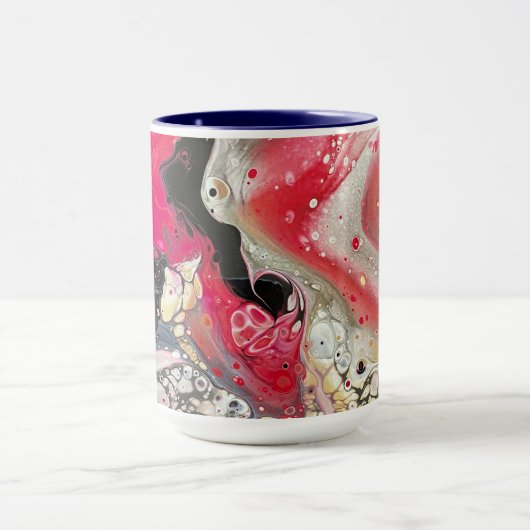 Koffie mok in roze, zwarte en gouden kleuren (Midden)